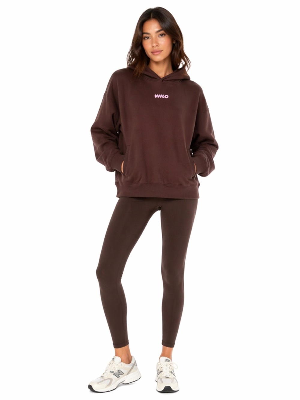 NWT WILO THE LABEL Wellness Hoodie Chocolate Medium
